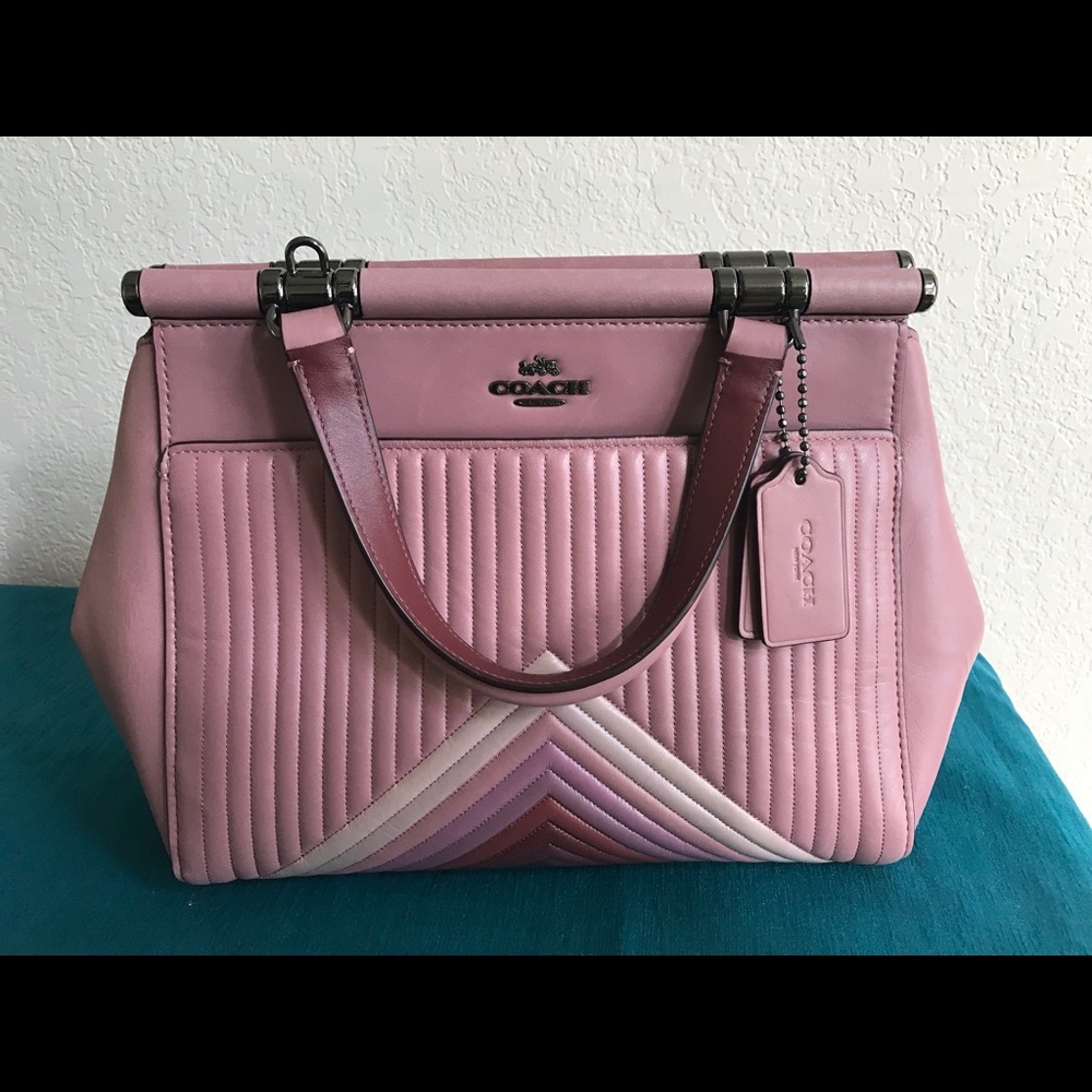 Coach Quilted Grace Satchel in Pink